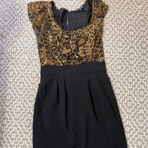 Express cheetah & Black Dress